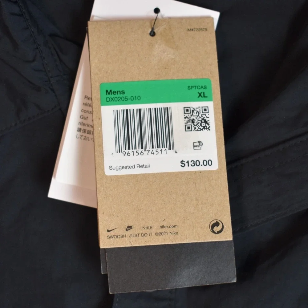 Nike Sportswear Tech Pack Mens‎ Woven Long-Sleeve Shirt X-Large Oversized Black